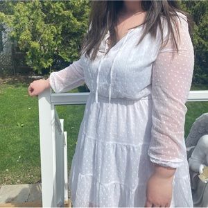 White Knee-Length Dress